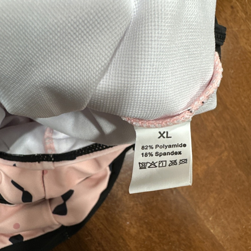New Retro Stage Pink And Black Polka Now Retro Look Swimsuit XL NWT - Picture 6 of 6
